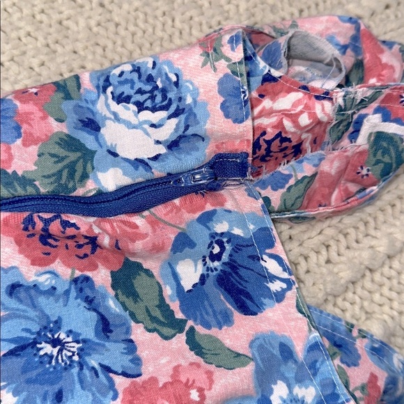 Vintage handmade dropped waist pink Floral Sleeveless jumper Dress size large - Picture 6 of 6